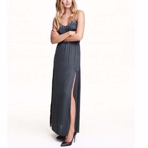 h&m grey maxi dress